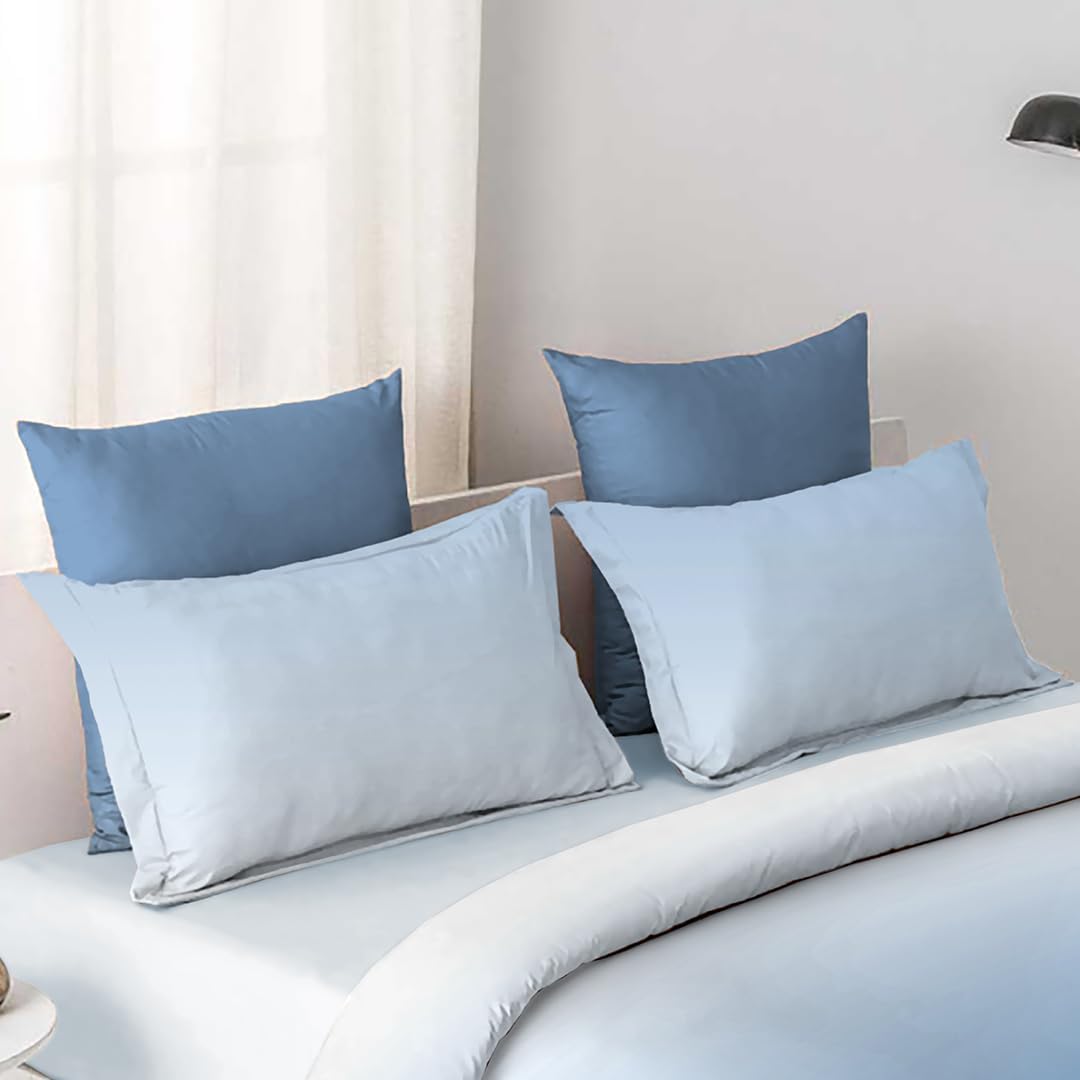 Cotton Elegant Ombre Print King Size Double Bedsheet 108x108 inches (Marine Blue)