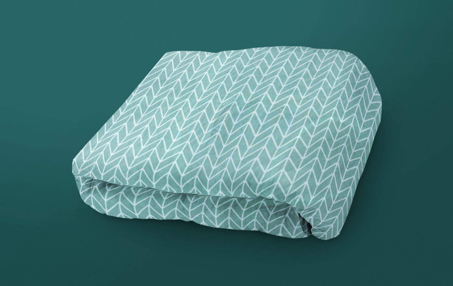 Green Pattern Double Bed Fitted Bedsheet | 72x78 inches | Up to 8 inches Mattress