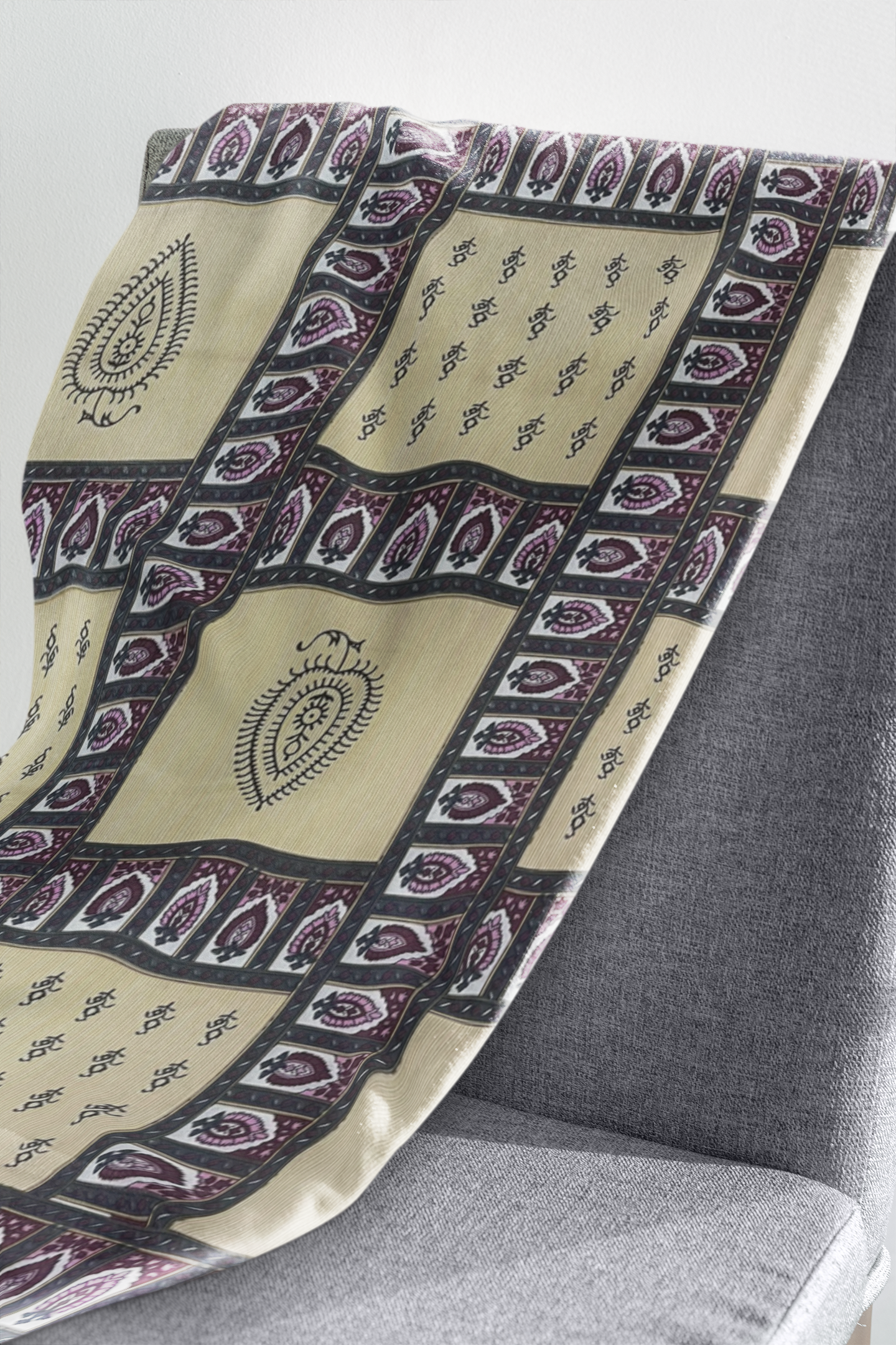 Jaipuri Cotton Yellow Ethnic and Modern Fusion King Size Double Bedsheet 90x108 inches