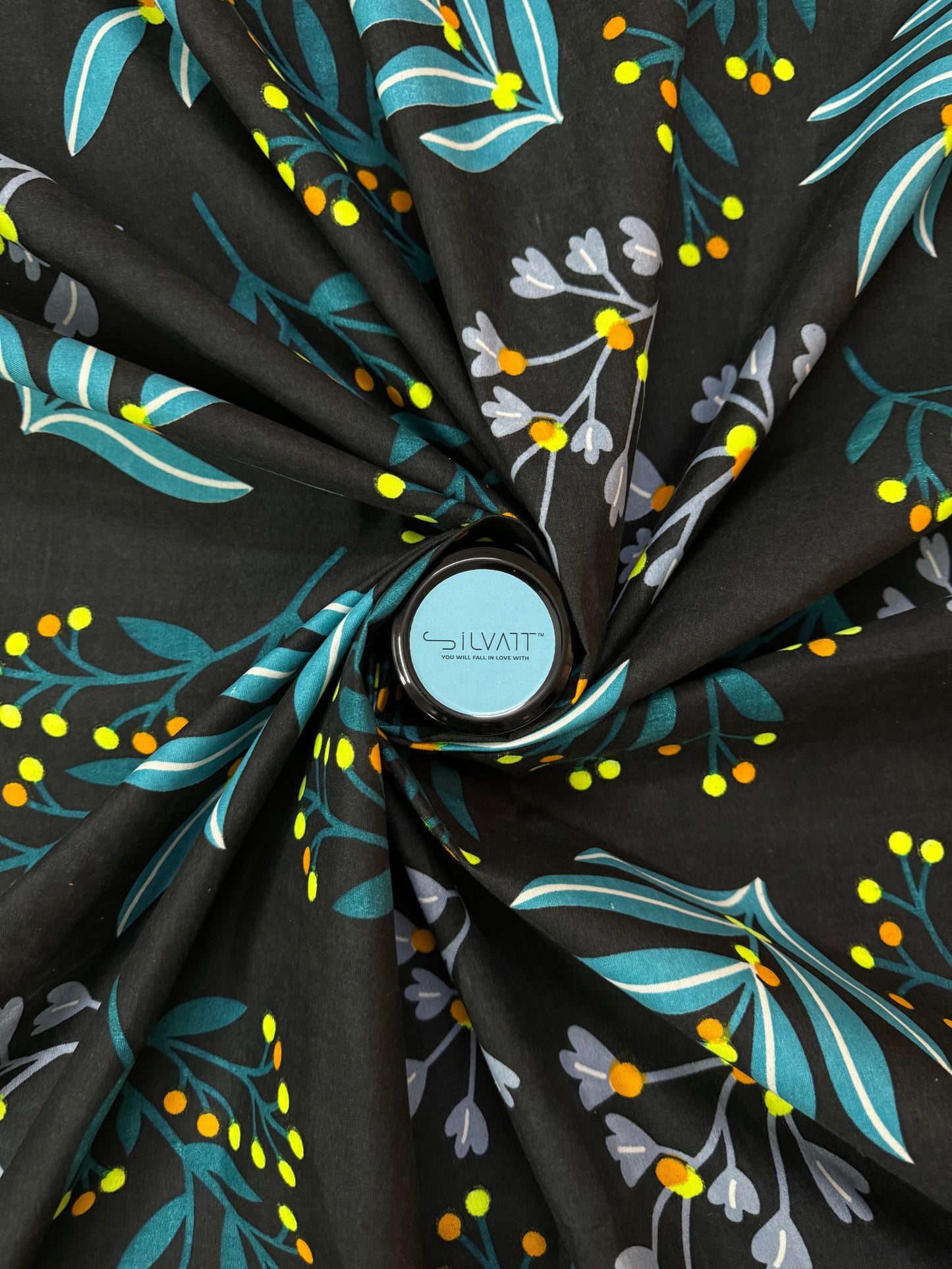 Black Neon Flora Double Bed Fitted Bedsheet | 72x78 inches | Up to 6 inches Mattress