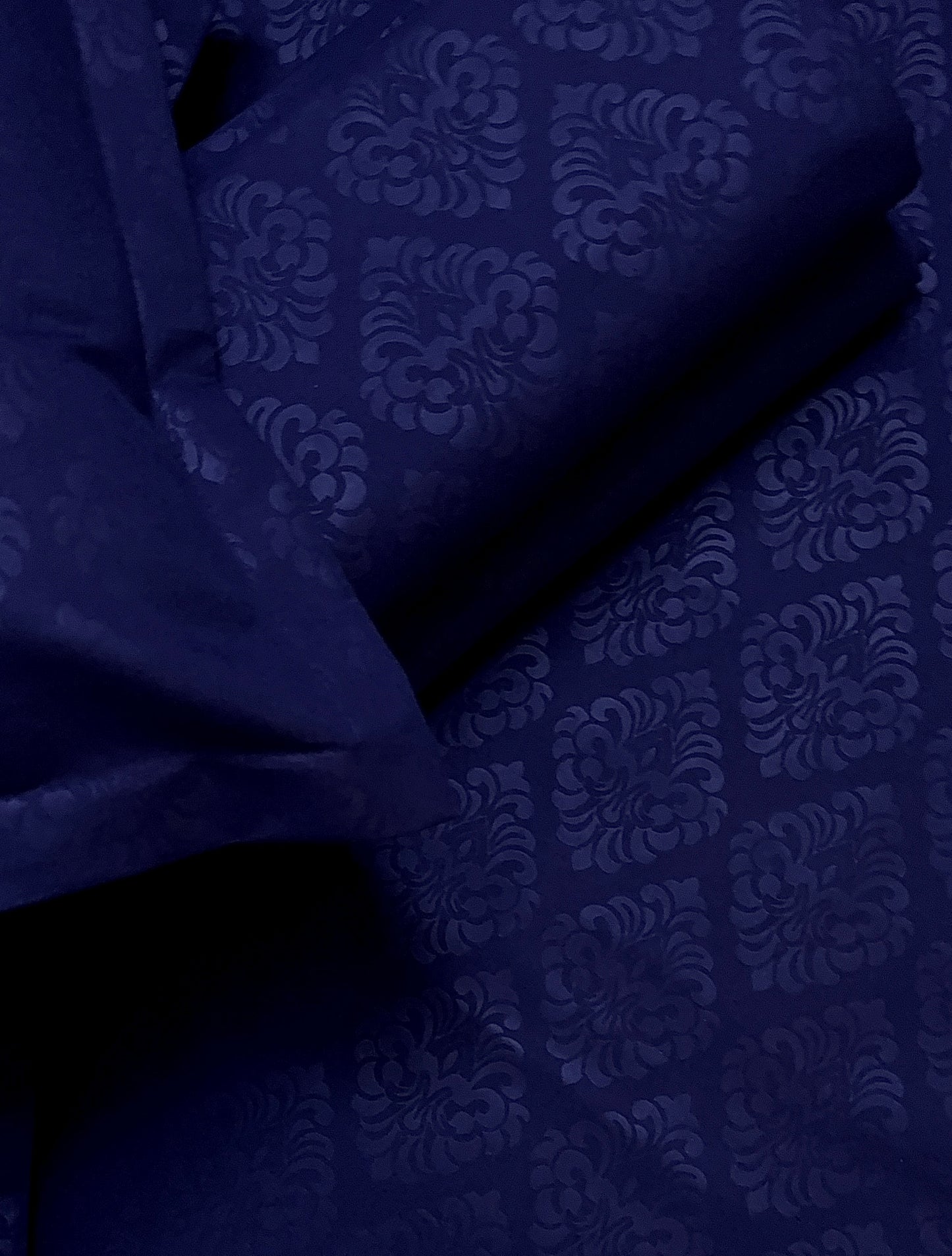 Blue Embossed Double Bed Flat Bedsheet | 90x100 inches