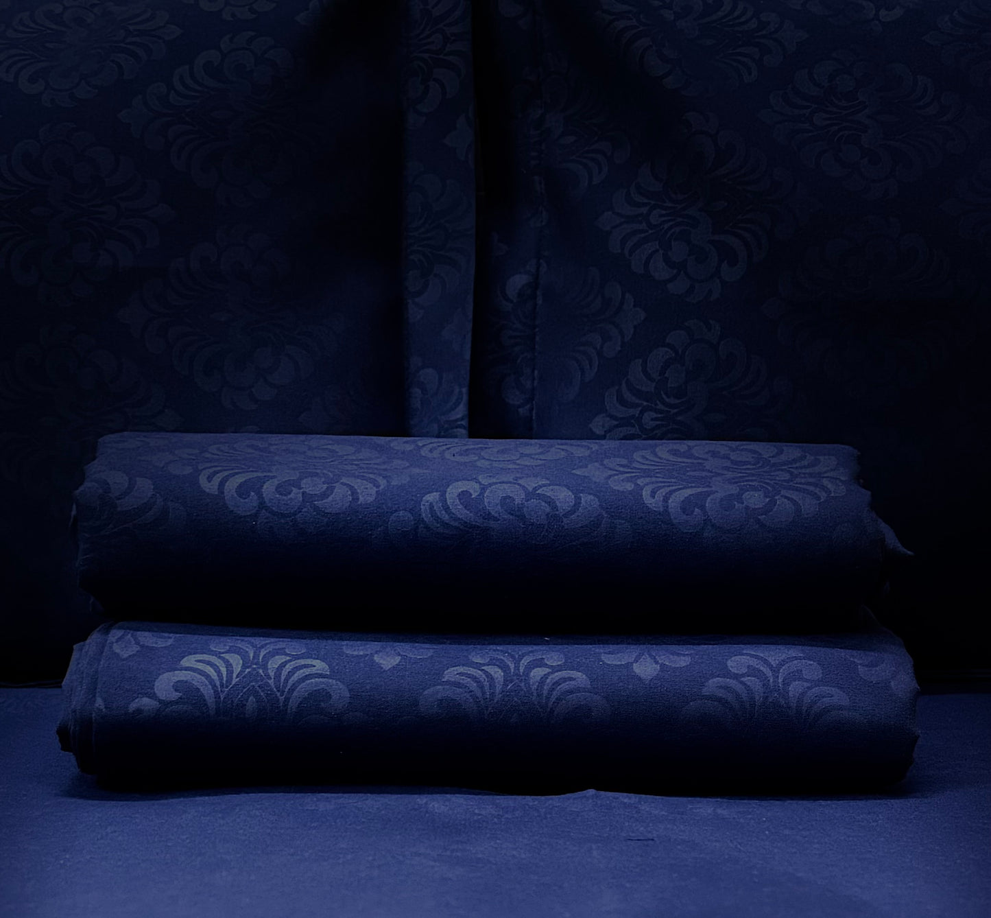 Blue Embossed Double Bed Flat Bedsheet | 90x100 inches