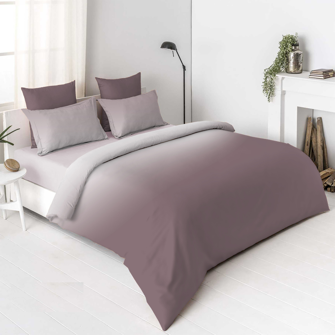 Cotton Elegant Ombre Print King Size Double Bedsheet 108x108 inches (Purple Haze)