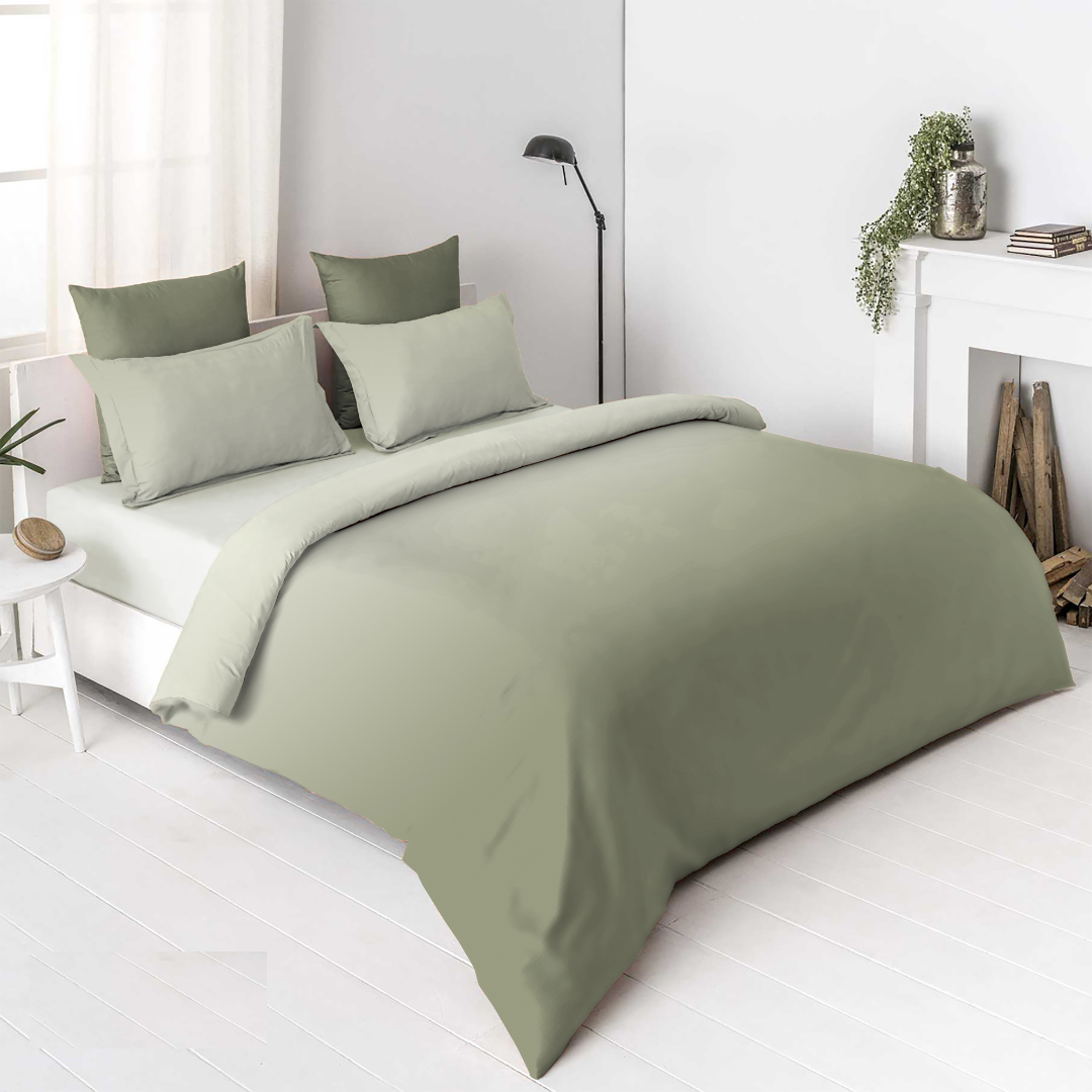 Cotton Elegant Ombre Print King Size Double Bedsheet 108x108 inches (Smoke Green)