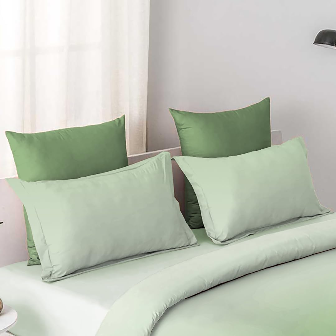 Cotton Elegant Ombre Print King Size Double Bedsheet 108x108 inches (Smoke Green)