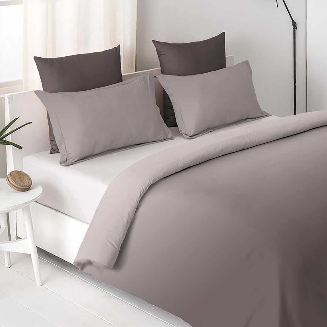 Cotton Elegant Ombre Print King Size Double Bedsheet 108x108 inches (Alloy Gray)