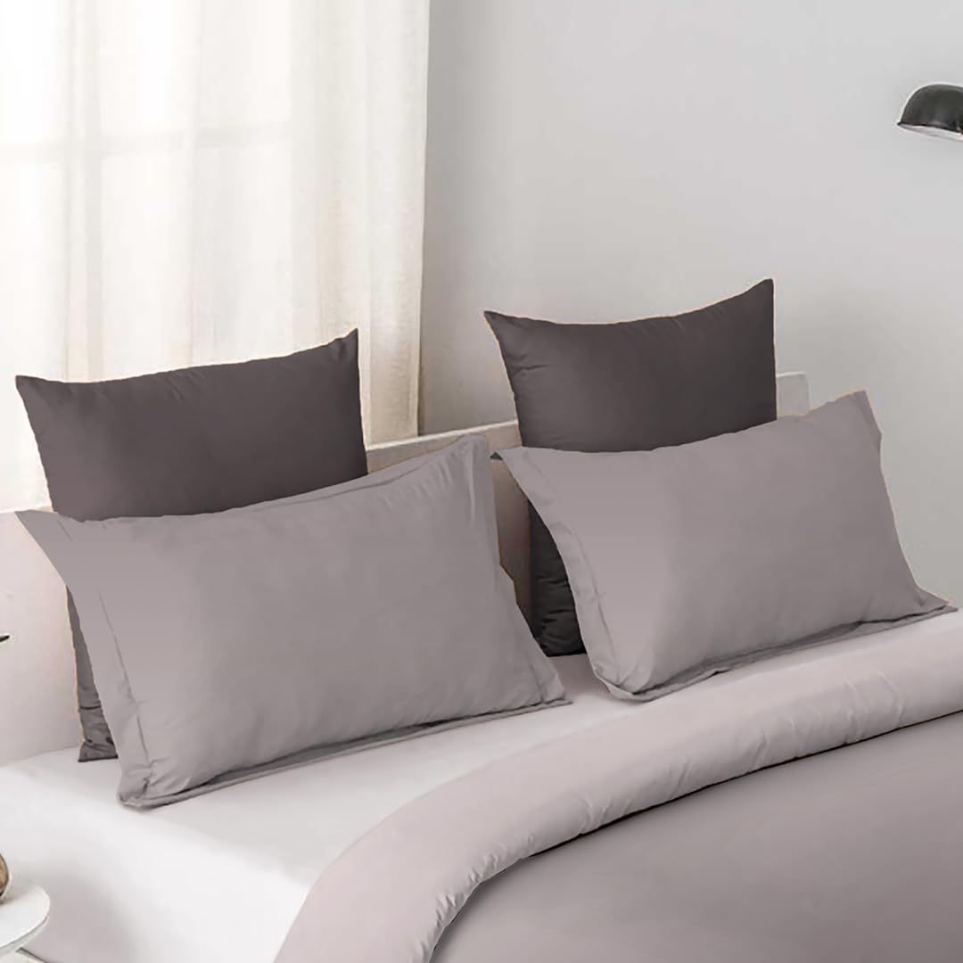 Cotton Elegant Ombre Print King Size Double Bedsheet 108x108 inches (Alloy Gray)