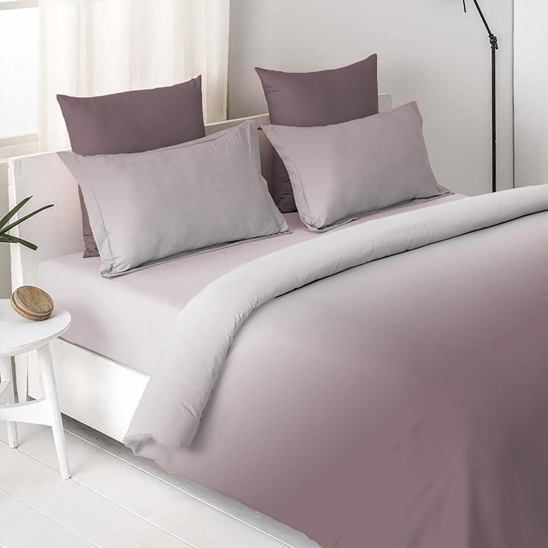 Cotton Elegant Ombre Print King Size Double Bedsheet 108x108 inches (Purple Haze)